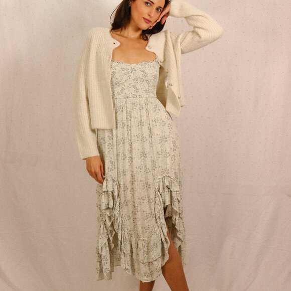 Green Floral Midi Summer Dress - Picture 5 of 5